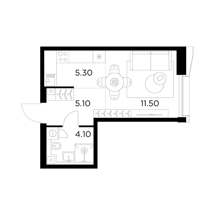 Студии от 19 м² — 6,7 млн ₽