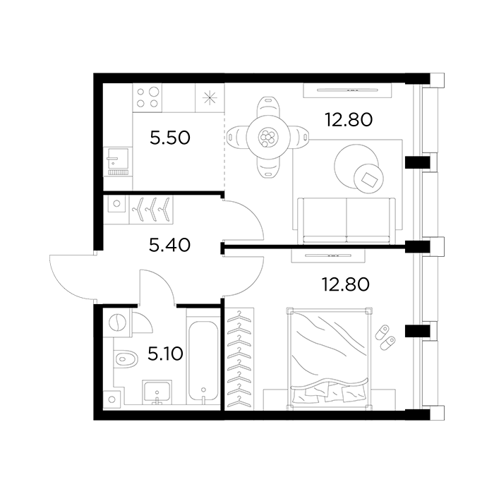 1-Комнатные квартиры от 31 м² — 8,1 млн ₽