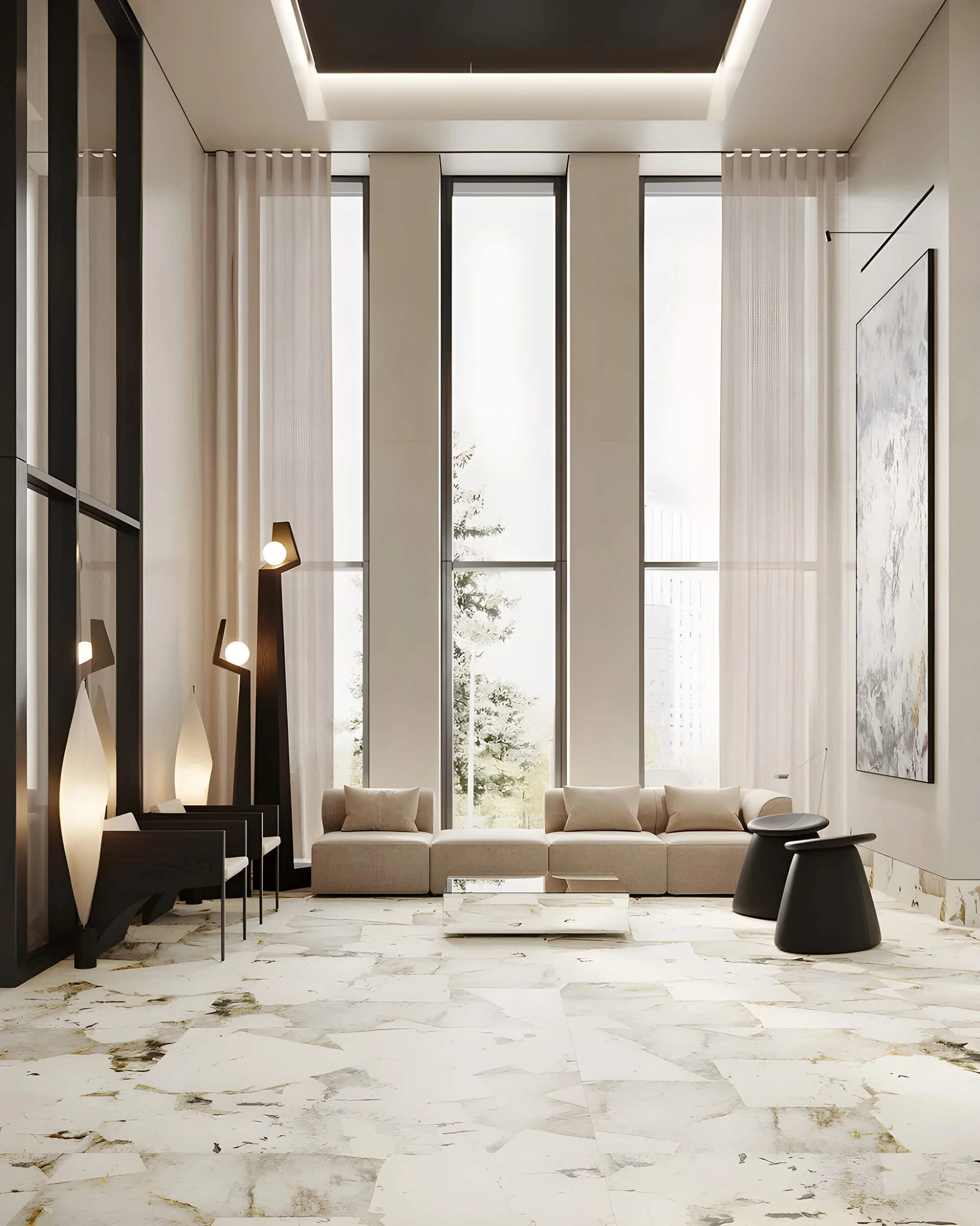 Лобби и входная группа жилого комплекса